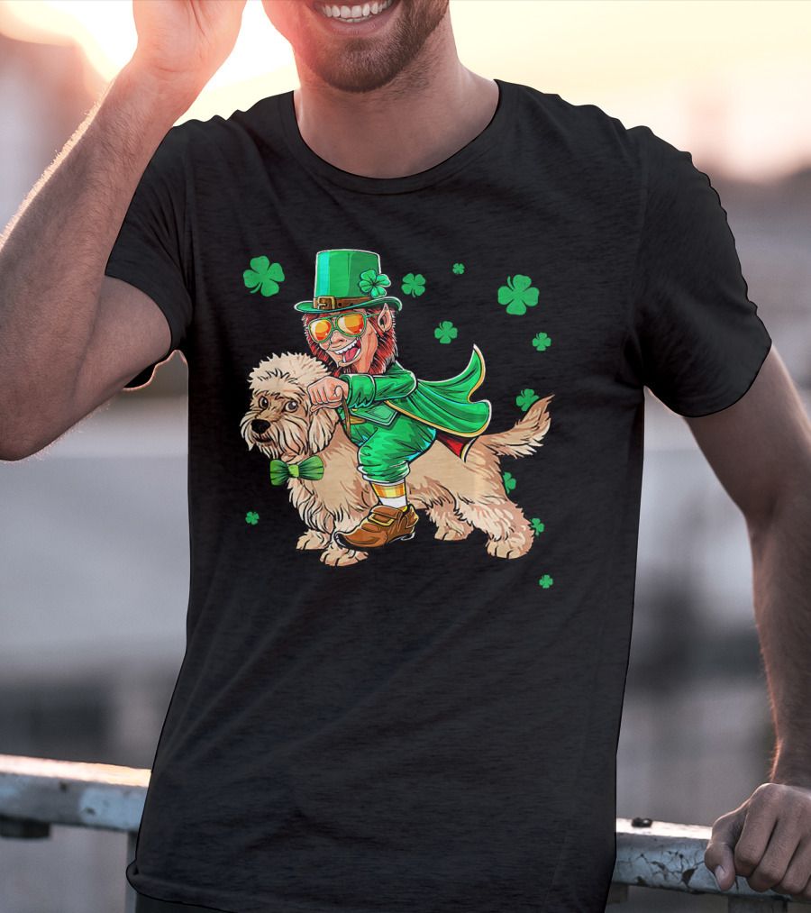 Leprechaun Dandi Dinmont Terrier Shamrock St. Patrick's Day T-Shirt