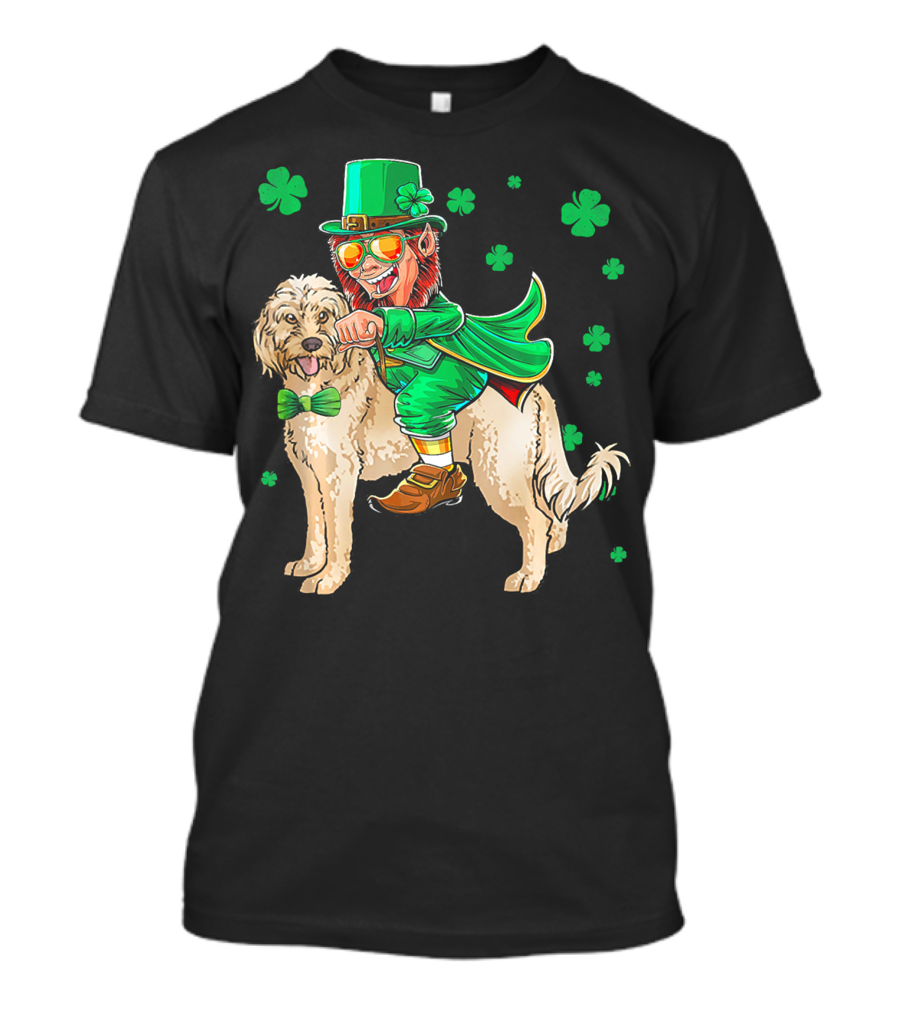 Leprechaun Riding Cockapoo With Shamrocks For St. Patrick's Day T-Shirt