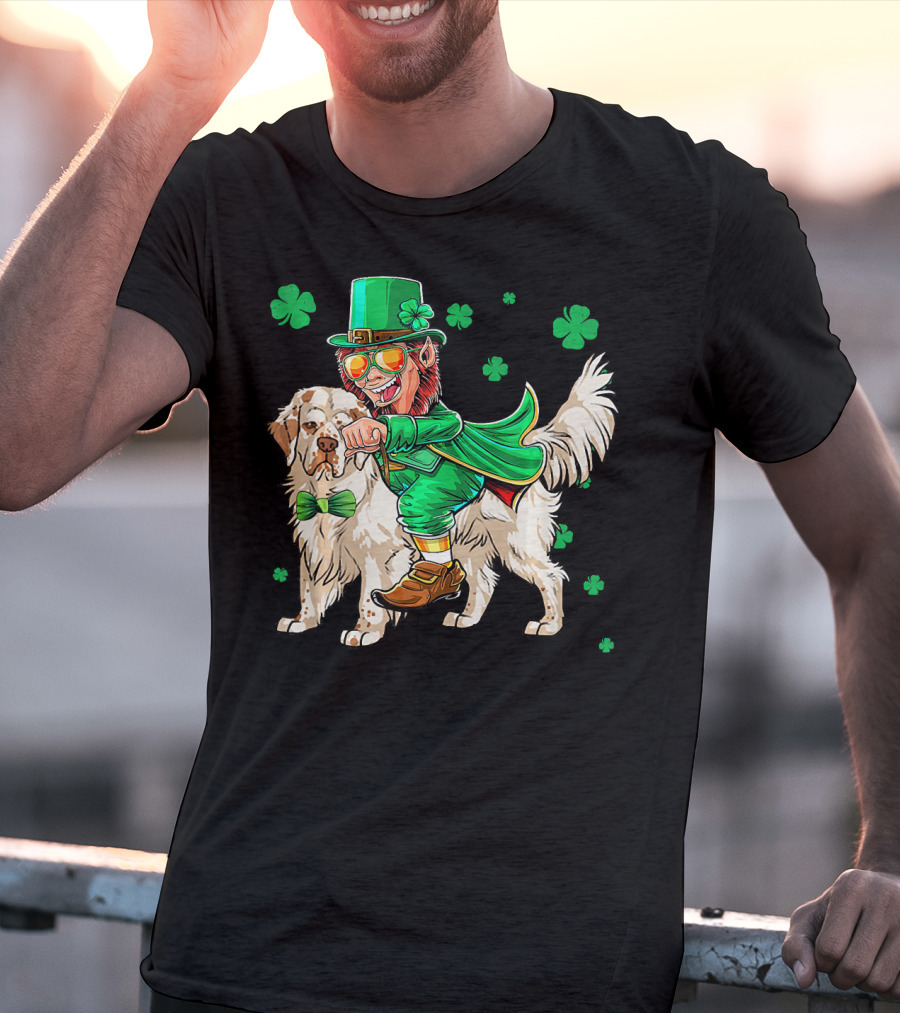 Leprechaun Clumber Spaniel Shamrock St. Patrick's Day T-Shirt