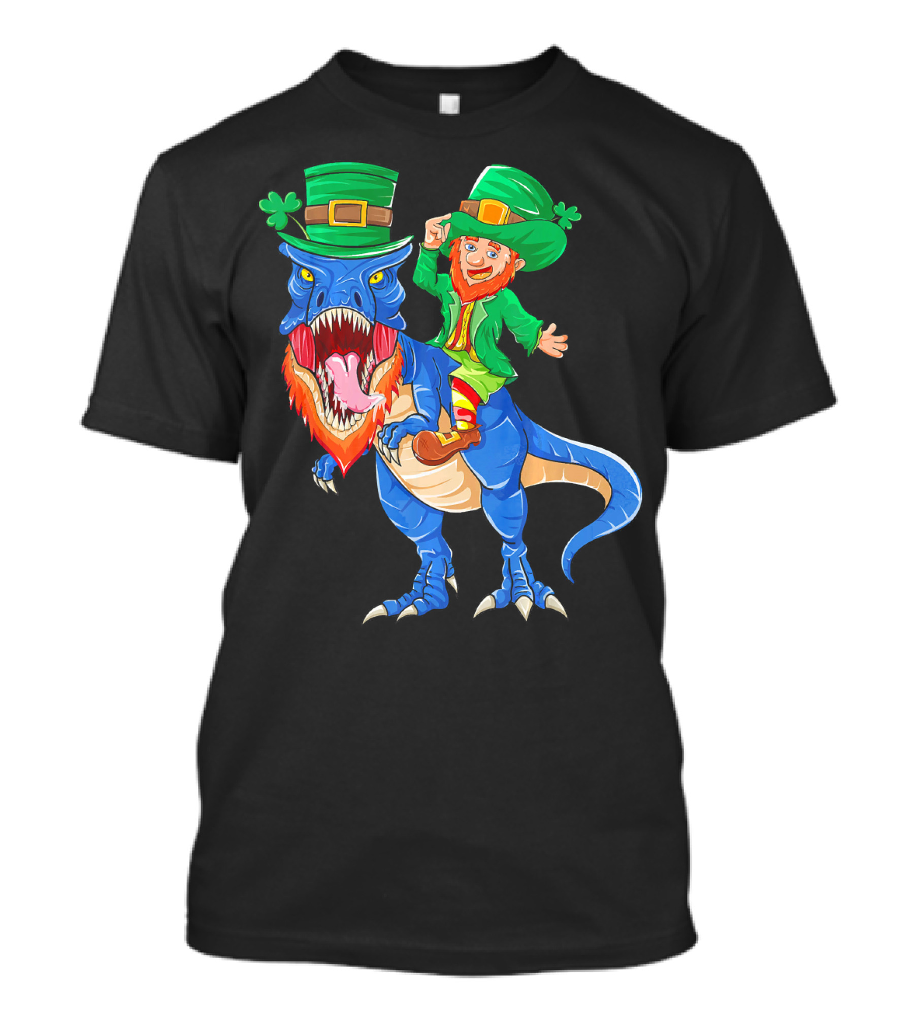 T Rex Dinosaur Ridden By Leprechaun St Patricks Day T-Shirt