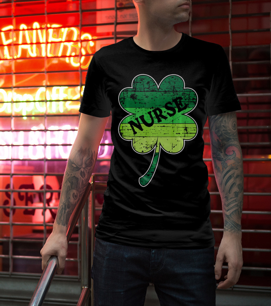 Nurse Shamrock Irish RN ER Nurse Nursing T-Shirt