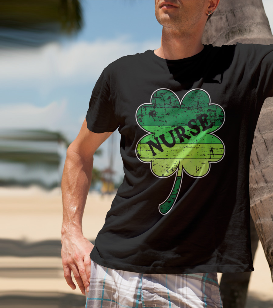 Nurse Shamrock Irish RN ER Nurse Nursing T-Shirt