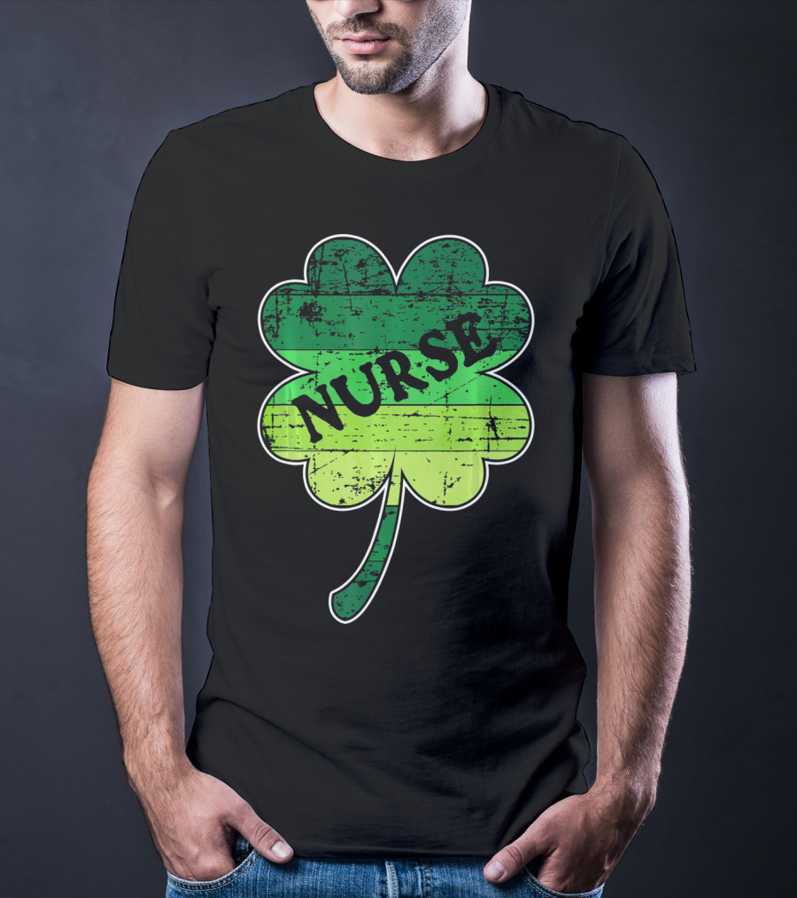 Nurse Shamrock Irish RN ER Nurse Nursing T-Shirt