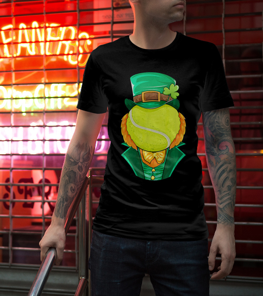 Leprechaun Tennis Ball Head St Patrick's Day Fun T-Shirt