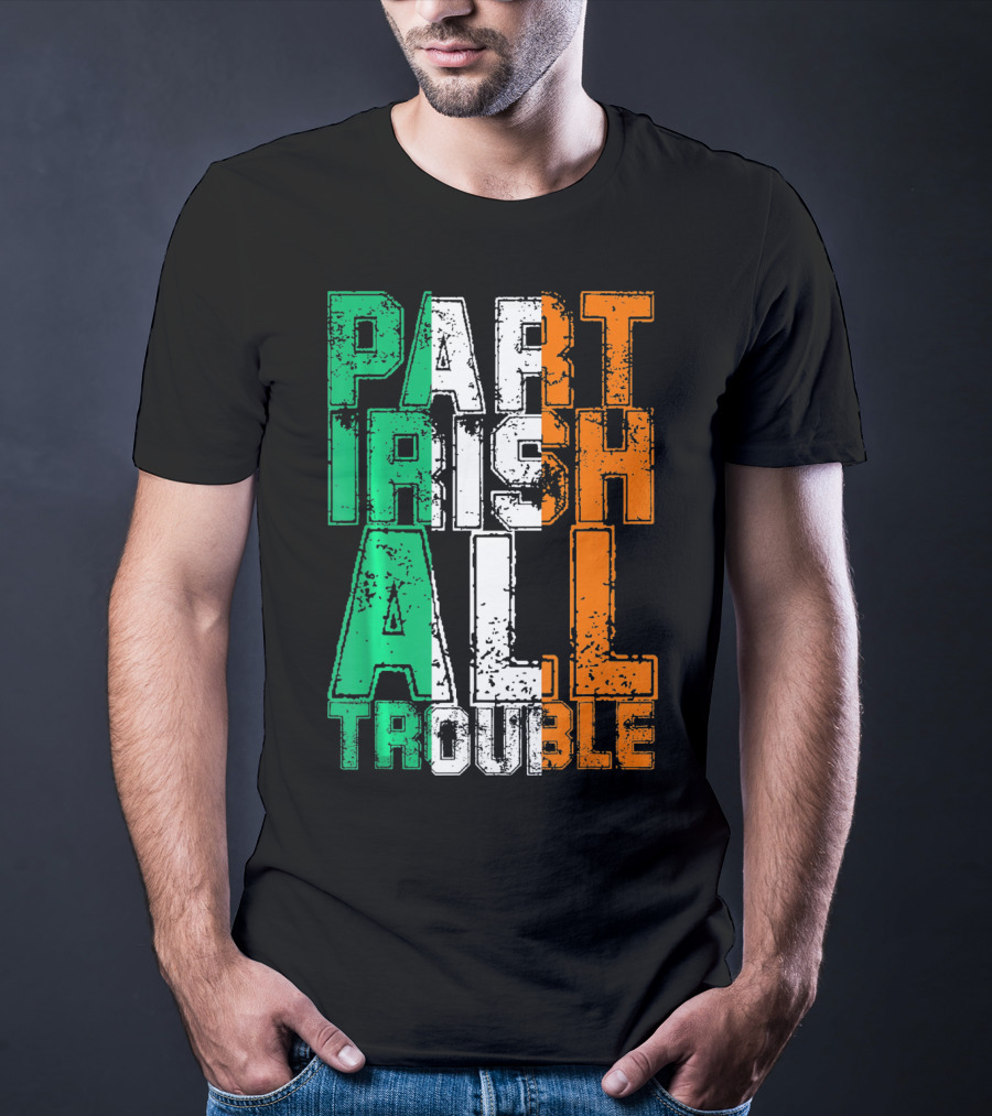 St. Patrick's Day Part Irish All Trouble Irish Flag Colors T-Shirt