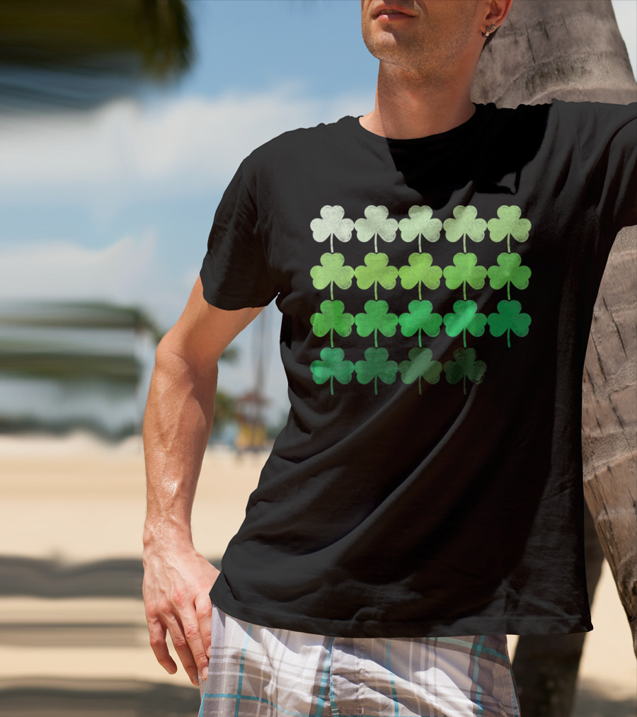 Shades Of Green Irish Shamrock Gradient T-Shirt
