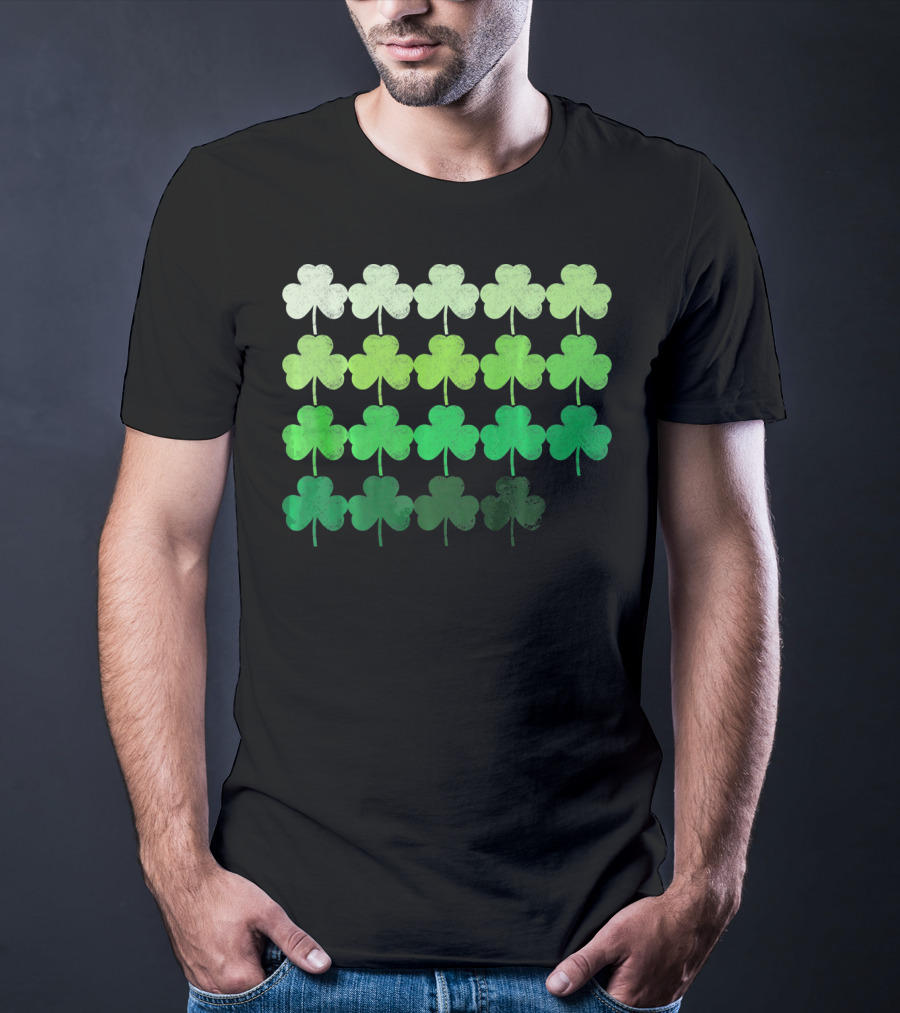 Shades Of Green Irish Shamrock Gradient T-Shirt