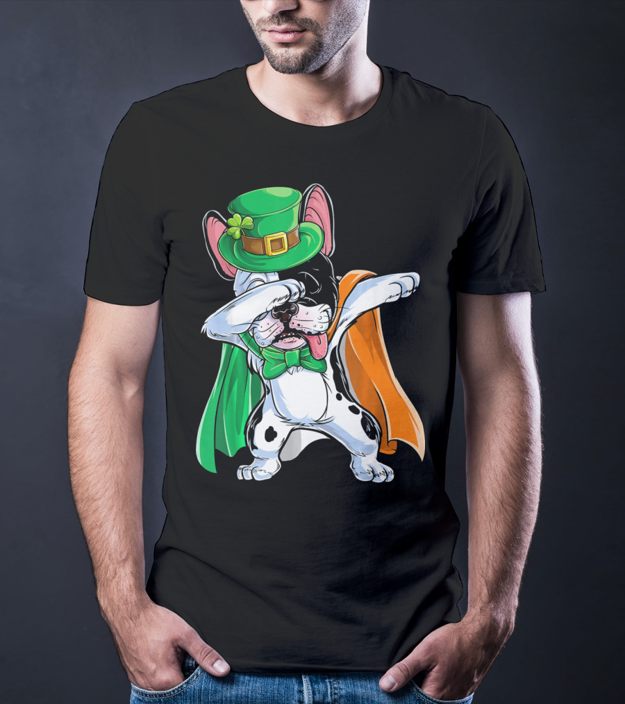 Dabbing French Bulldog St. Patrick's Day Leprechaun Costume T-Shirt