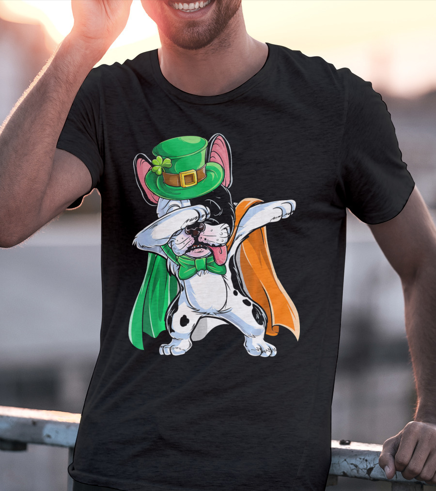 Dabbing French Bulldog St. Patrick's Day Leprechaun Costume T-Shirt