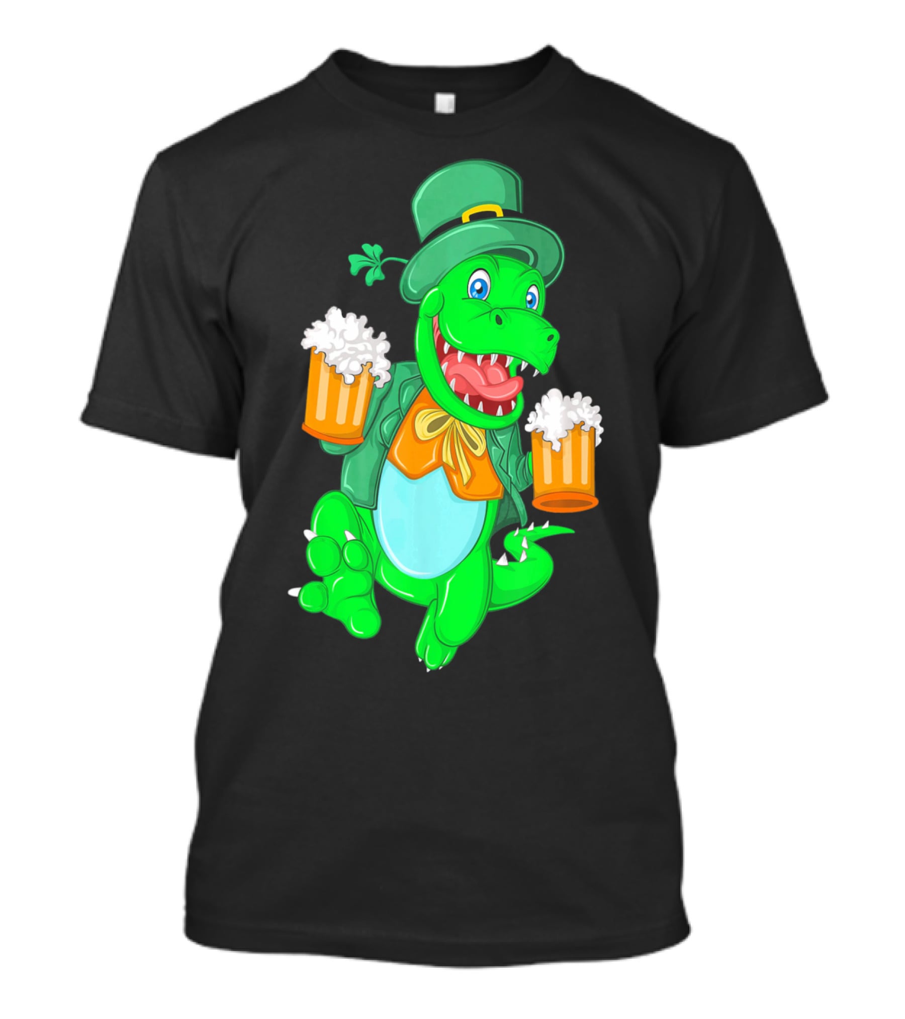 Irish Leprechaun Dinosaur Beer Party T-Shirt