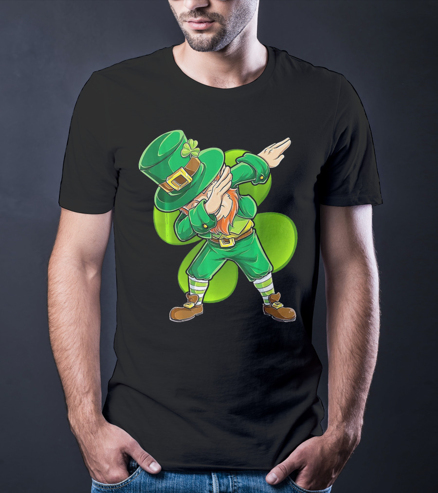 Dabbing Leprechaun Shamrock Dance St. Patrick's Day T-Shirt