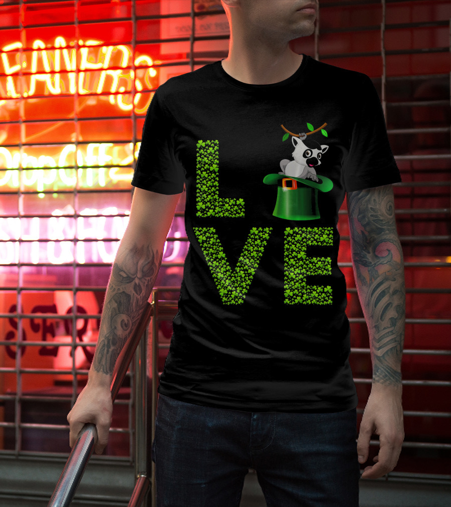 Love Lemur St Patricks Day Shamrock Hat T-Shirt