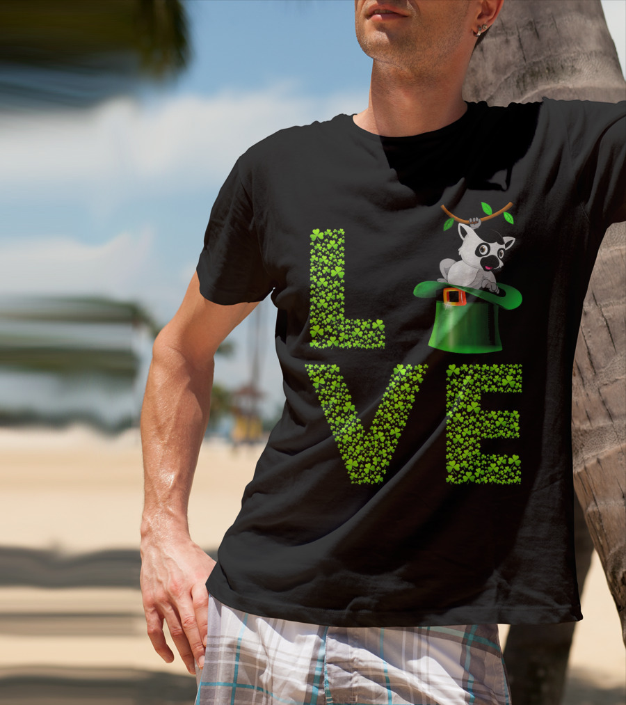 Love Lemur St Patricks Day Shamrock Hat T-Shirt