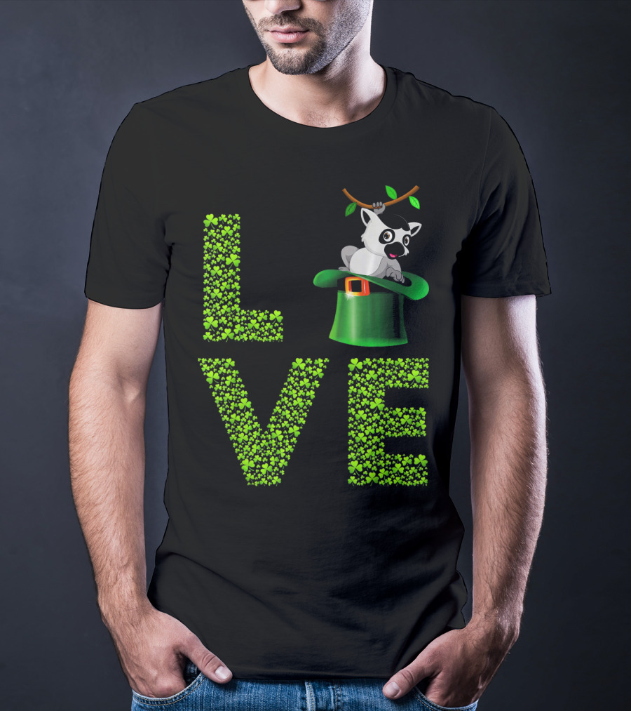 Love Lemur St Patricks Day Shamrock Hat T-Shirt