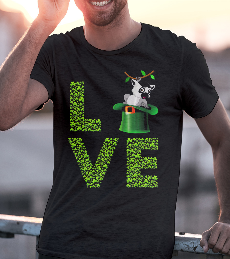 Love Lemur St Patricks Day Shamrock Hat T-Shirt