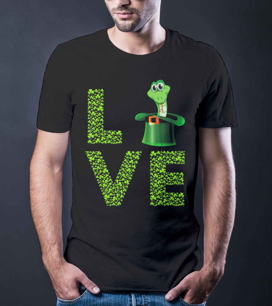 Love Snake St Patricks Day Shamrock Hat T-Shirt