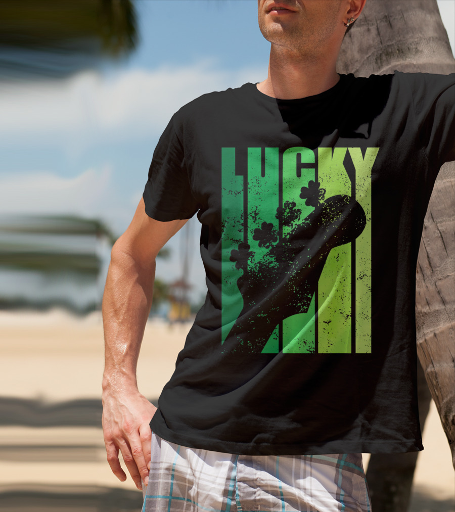 Lucky Irish Shamrock Guitar T-Shirt