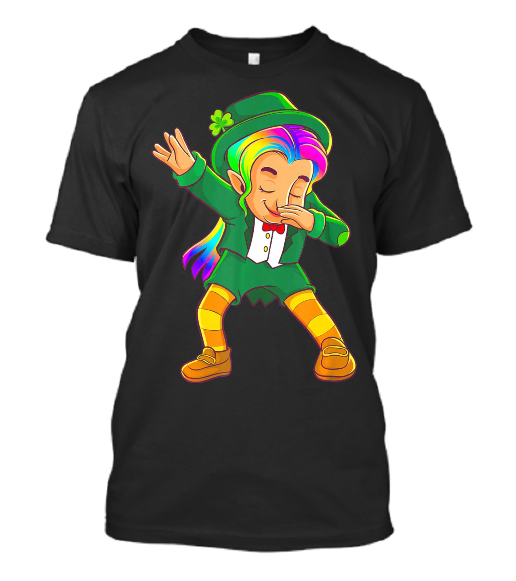 Dabbing Rainbow Leprechaun Girl St Patrick's Day T-Shirt