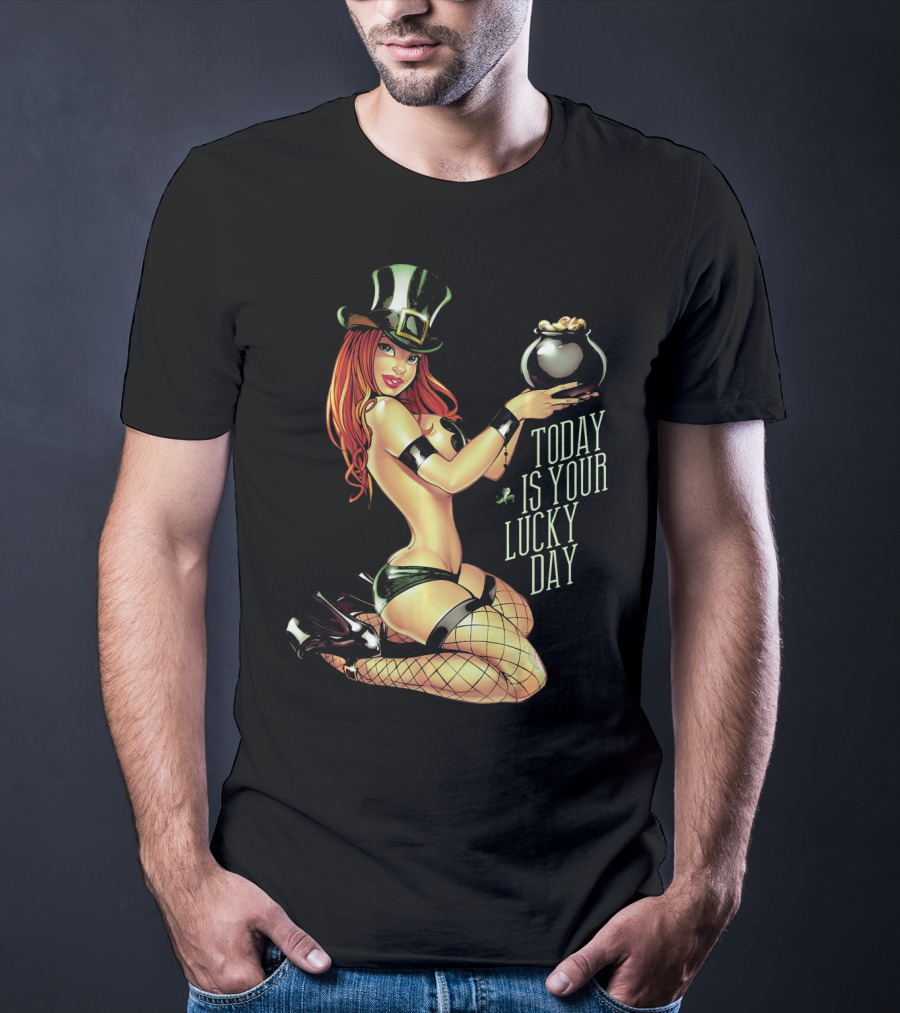 Today Is Your Lucky Day Irish Pin Up Girl St. Patrick's Day T-Shirt