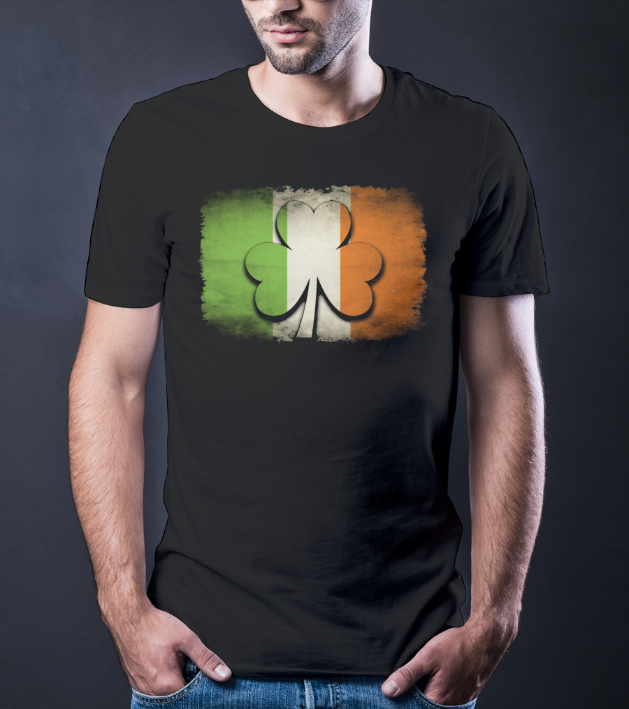 Irish Shamrock Flag Tricolor Emblem T-Shirt