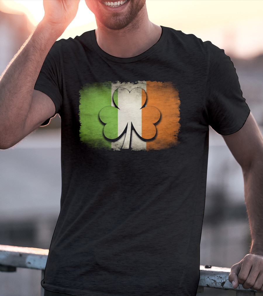 Irish Shamrock Flag Tricolor Emblem T-Shirt