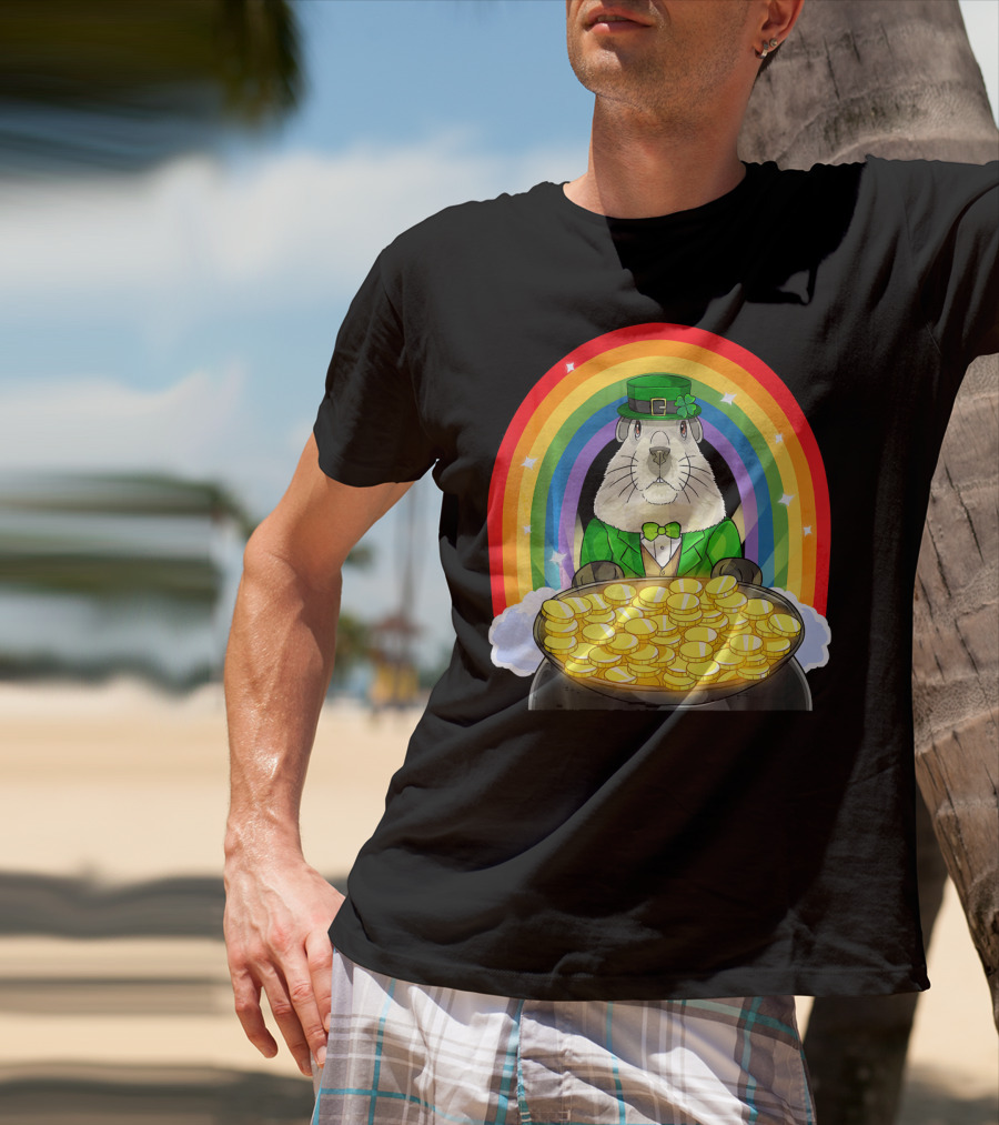 Groundhog Leprechaun Rainbow Gold St. Patrick's Day T-Shirt