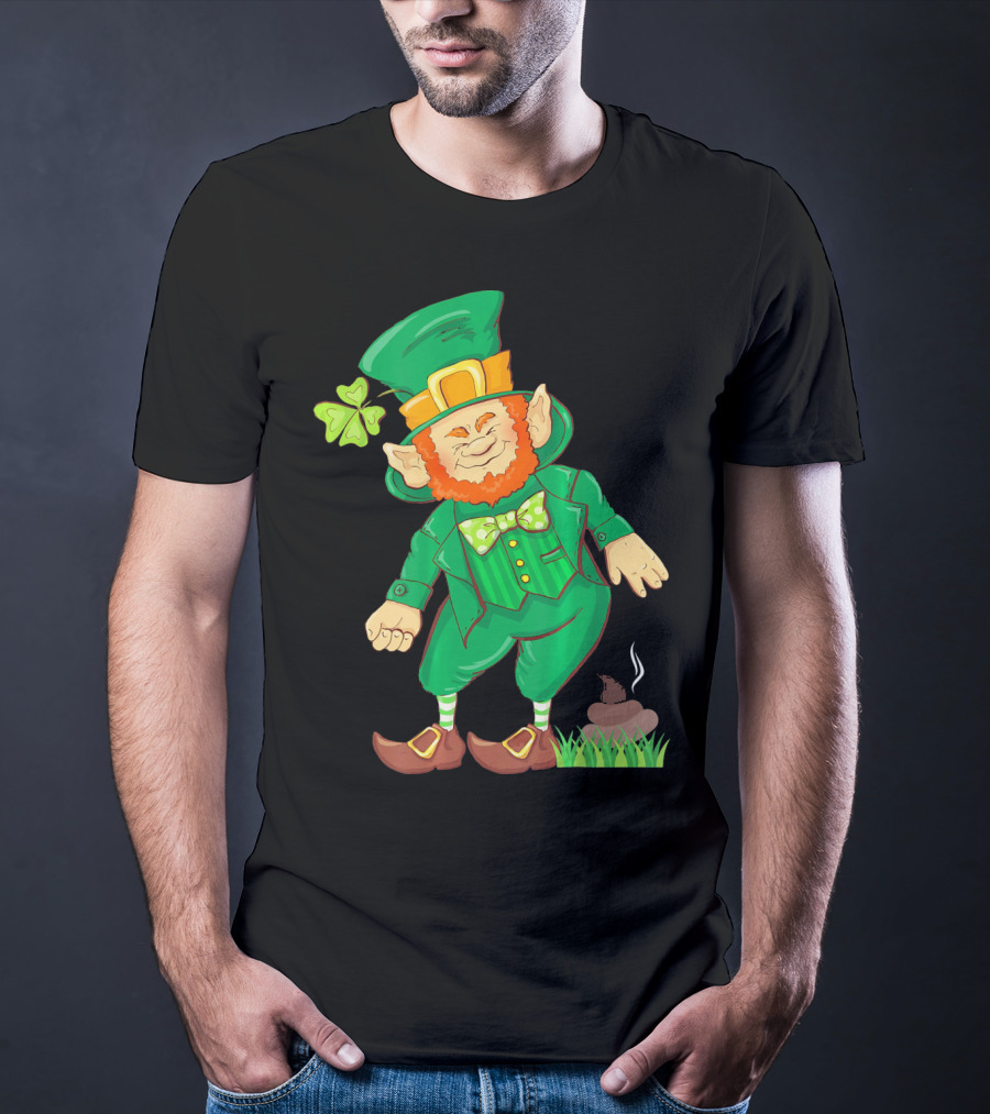 St Paddy Pooping Leprechaun Funny Saint Patrick's Day Humor T-Shirt