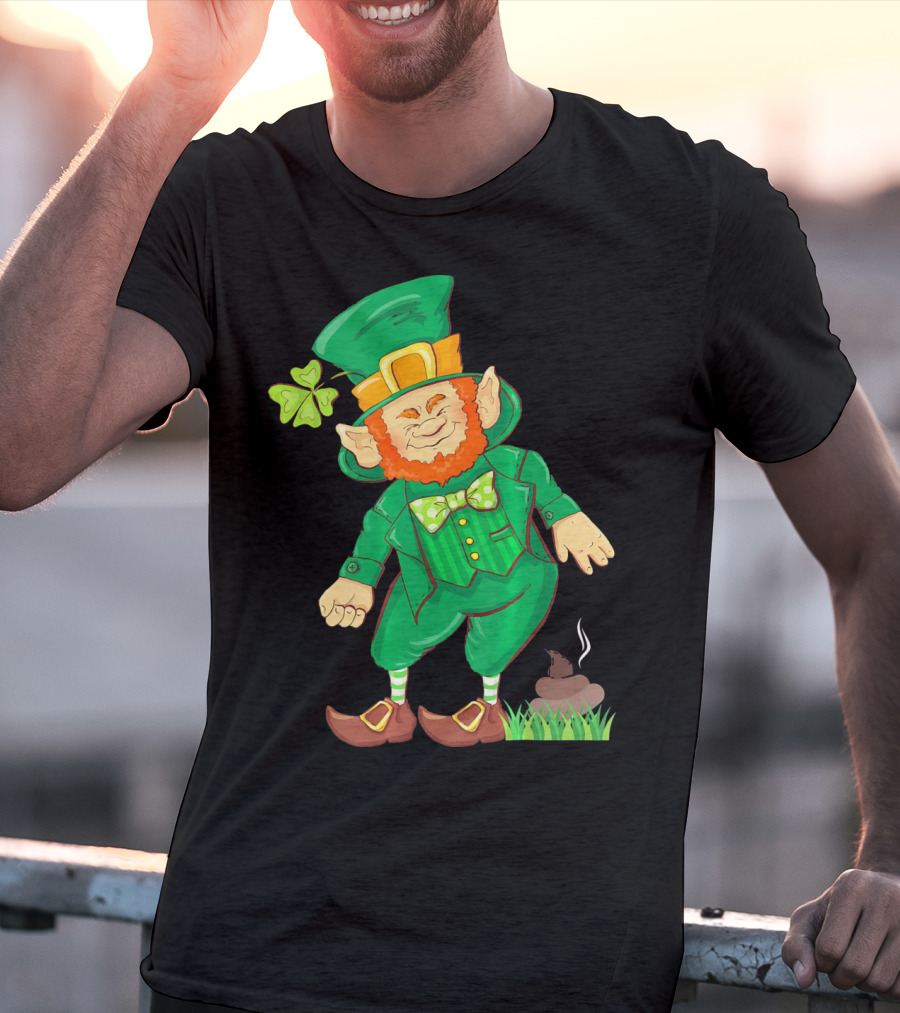 St Paddy Pooping Leprechaun Funny Saint Patrick's Day Humor T-Shirt