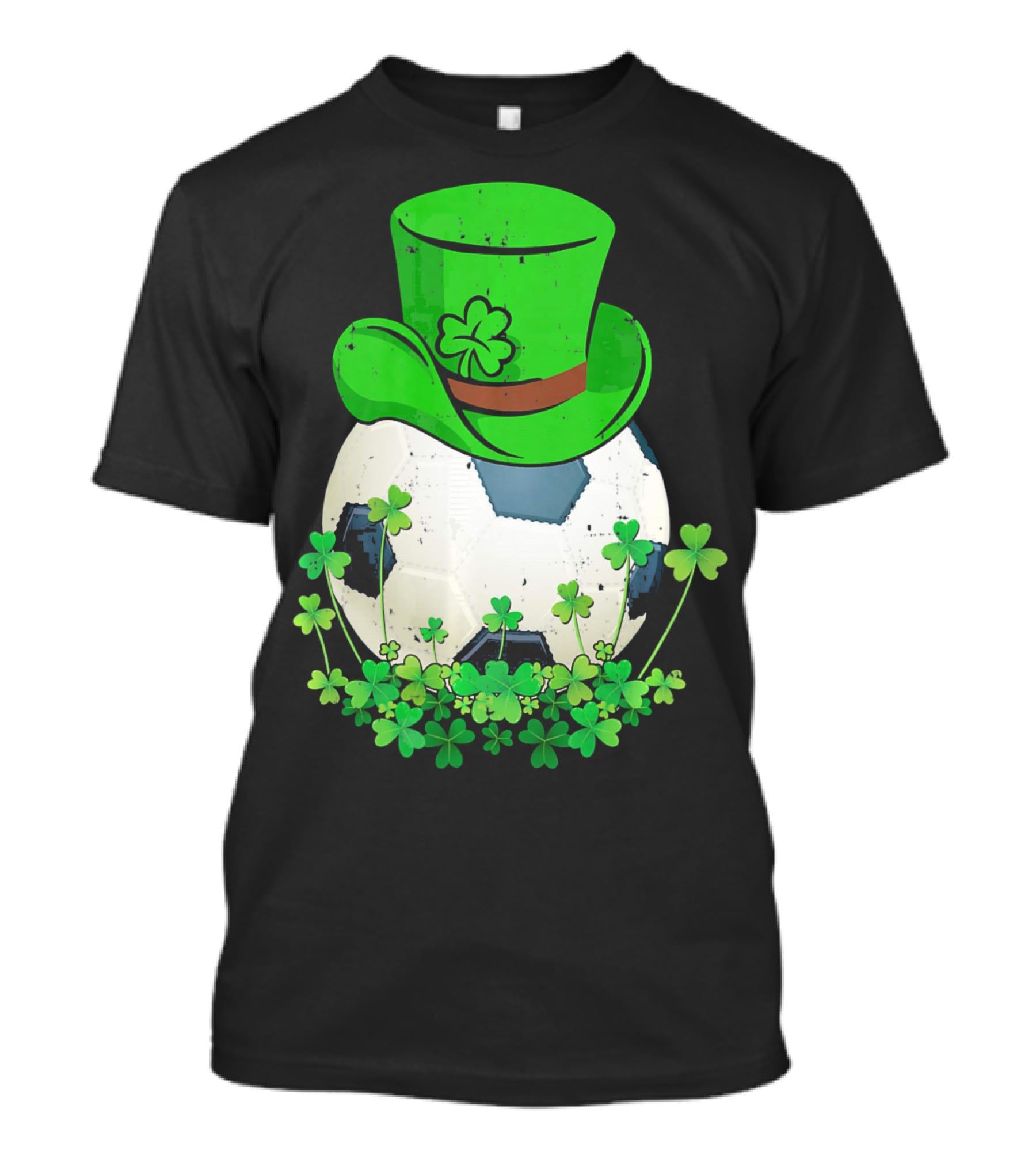 Shamrock Soccer Ball With Leprechaun Hat St Patricks Day T-Shirt