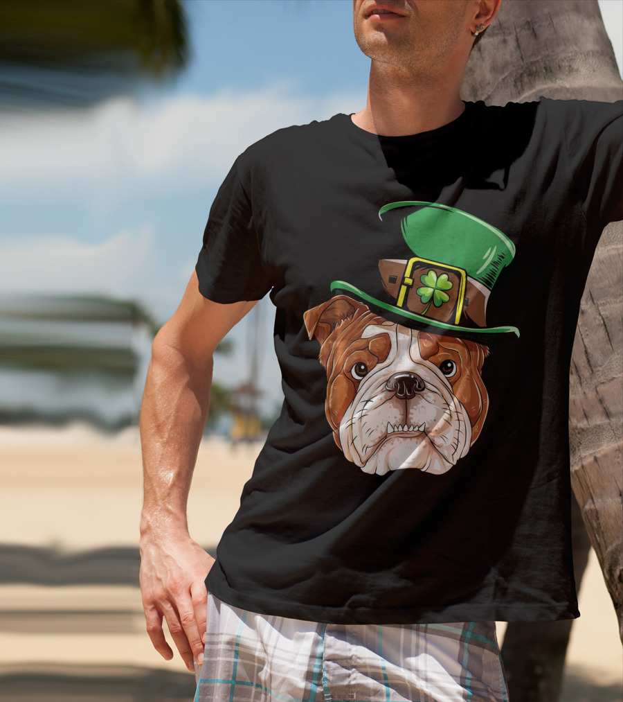 English Bulldog St. Patrick's Day Hat T-Shirt