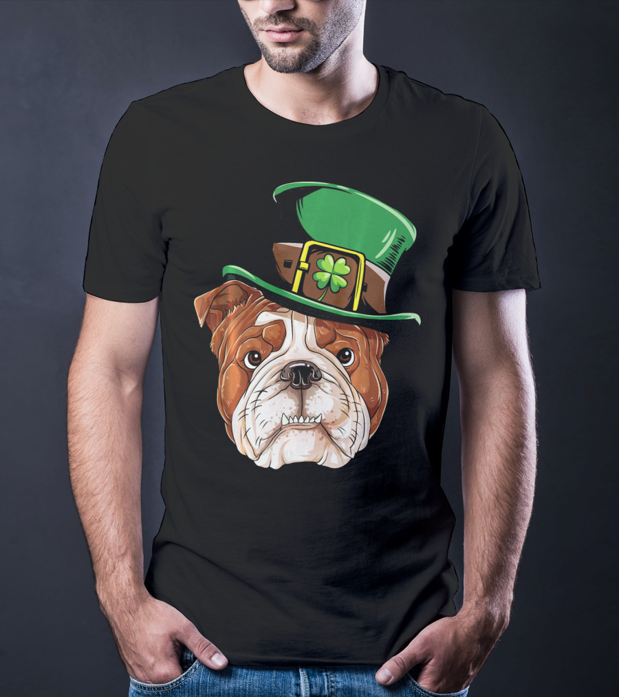 English Bulldog St. Patrick's Day Hat T-Shirt
