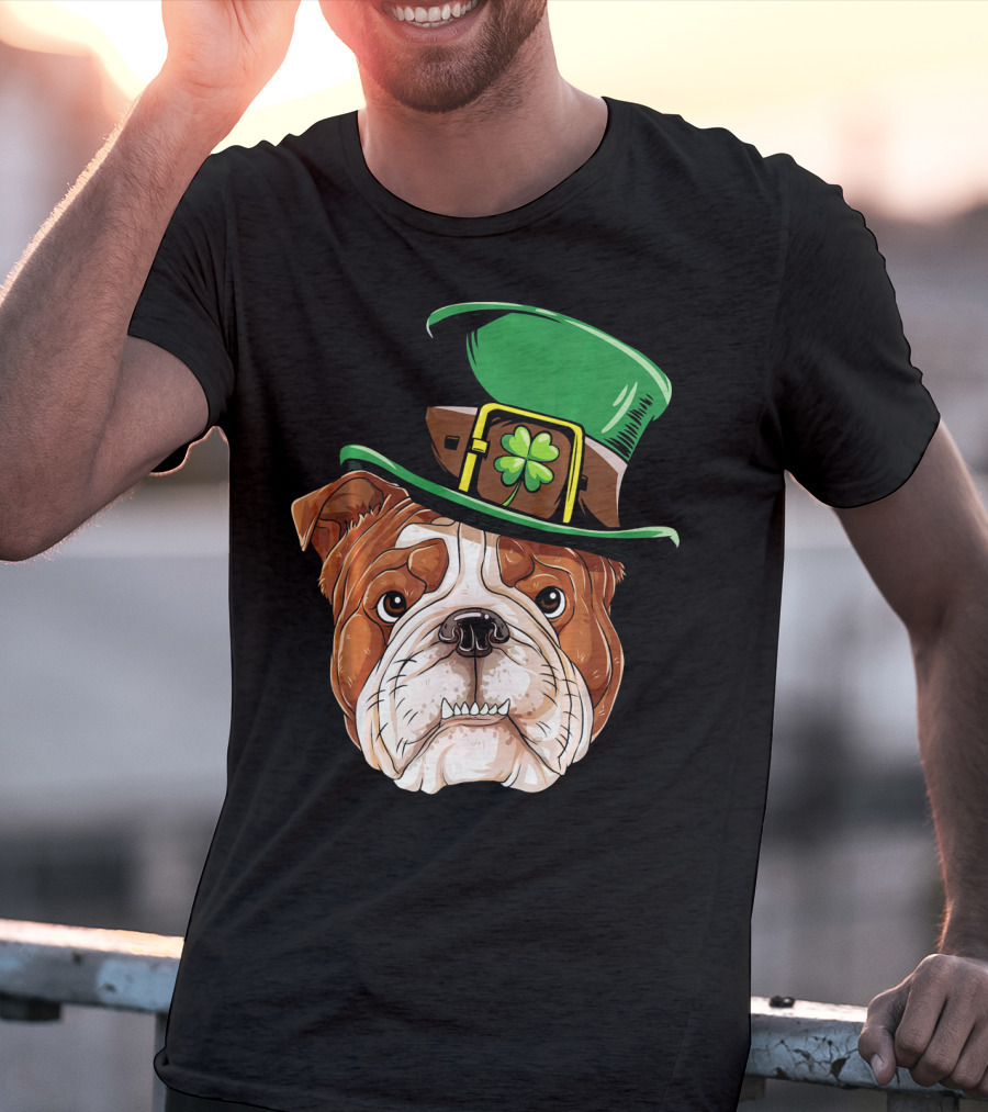 English Bulldog St. Patrick's Day Hat T-Shirt