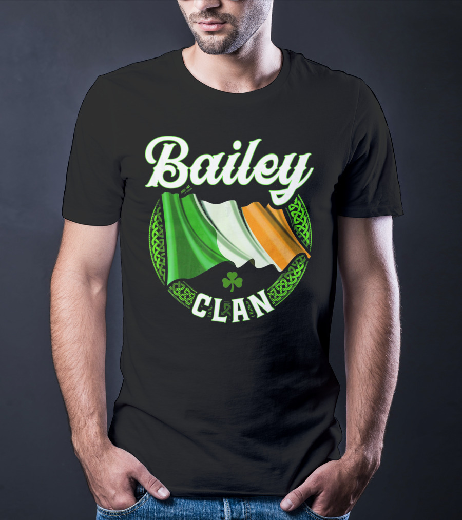 Bailey Clan Irish Flag Shamrock T-Shirt