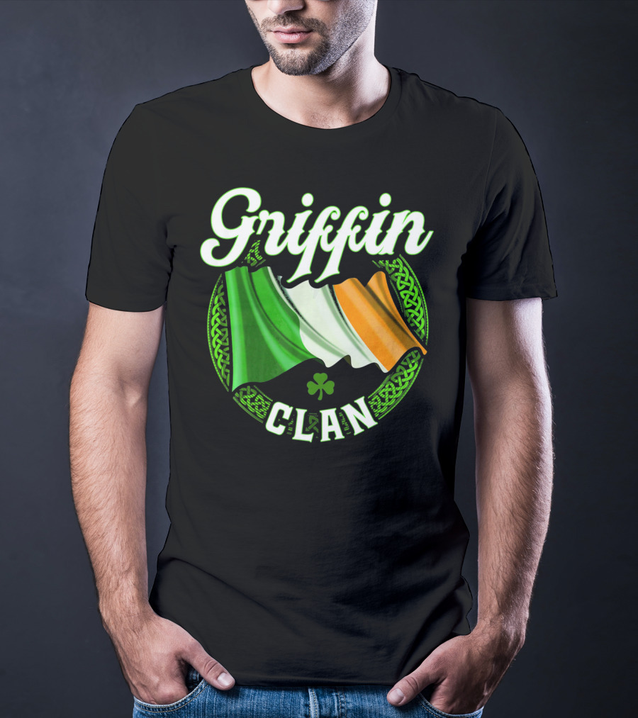 Griffin Clan Irish Flag Surname Ireland Celtic Heritage T-Shirt