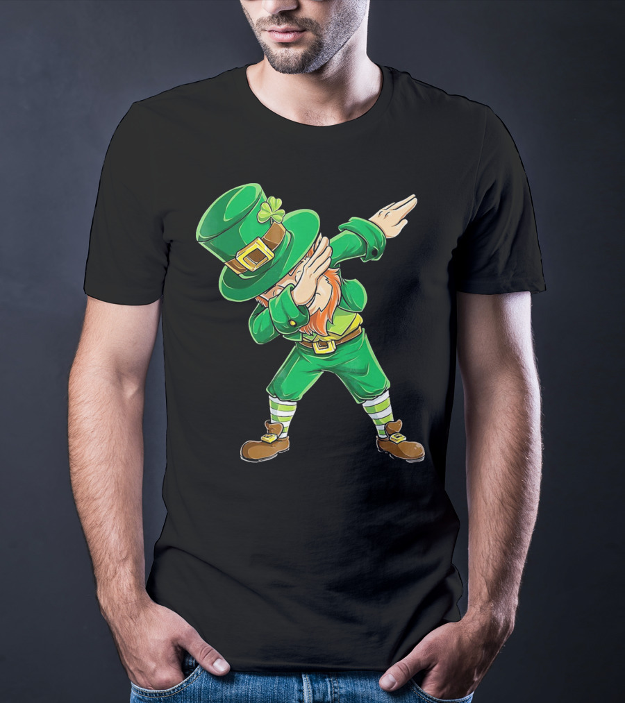 Dabbing Leprechaun Dab Dance St Patricks Day Irish Green Hat T-Shirt