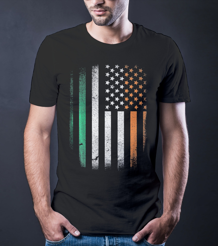 Irish Roots American Born Flag Fusion Ireland USA T-Shirt