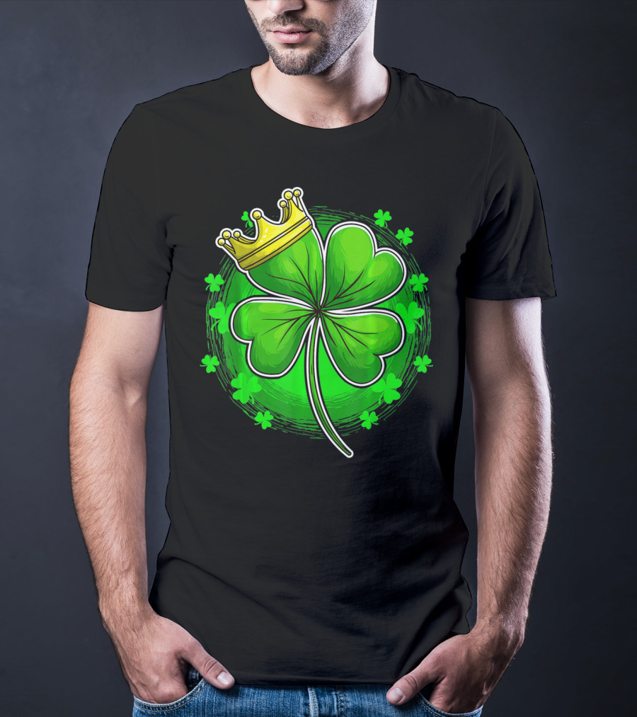 Irish King Queen Shamrock Crown St Patrick's Day Clover T-Shirt
