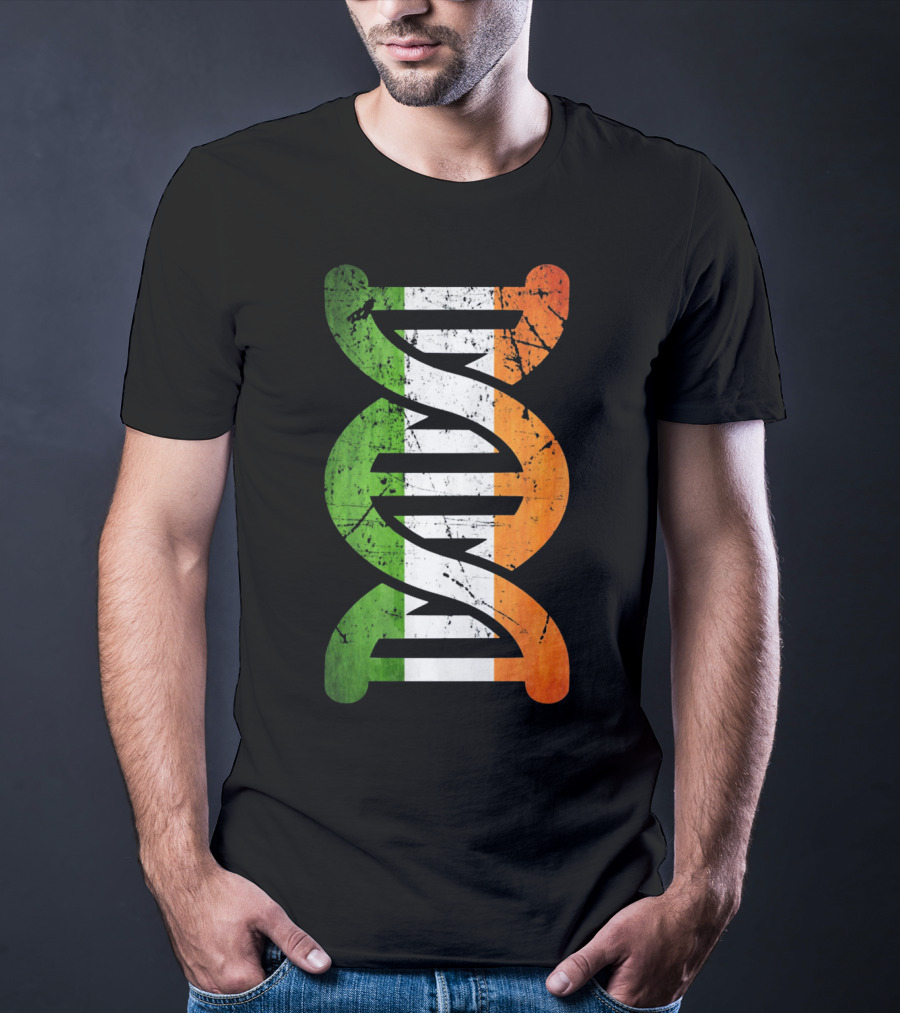 Irish Flag DNA Symbol Heritage T-Shirt