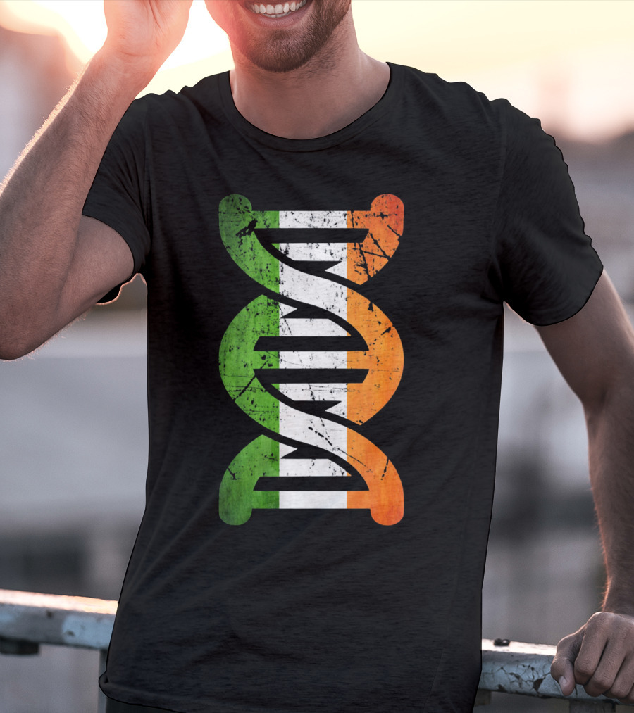 Irish Flag DNA Symbol Heritage T-Shirt