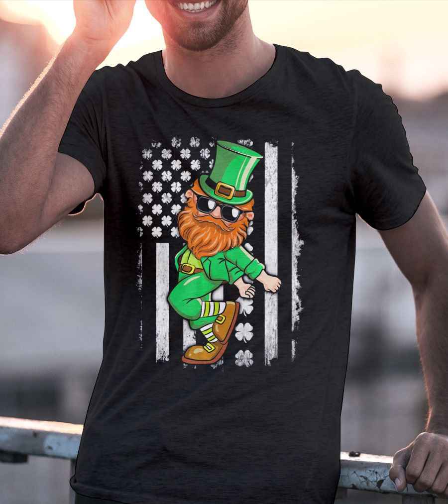 Leprechaun Shoot Dancing Clover T-Shirt