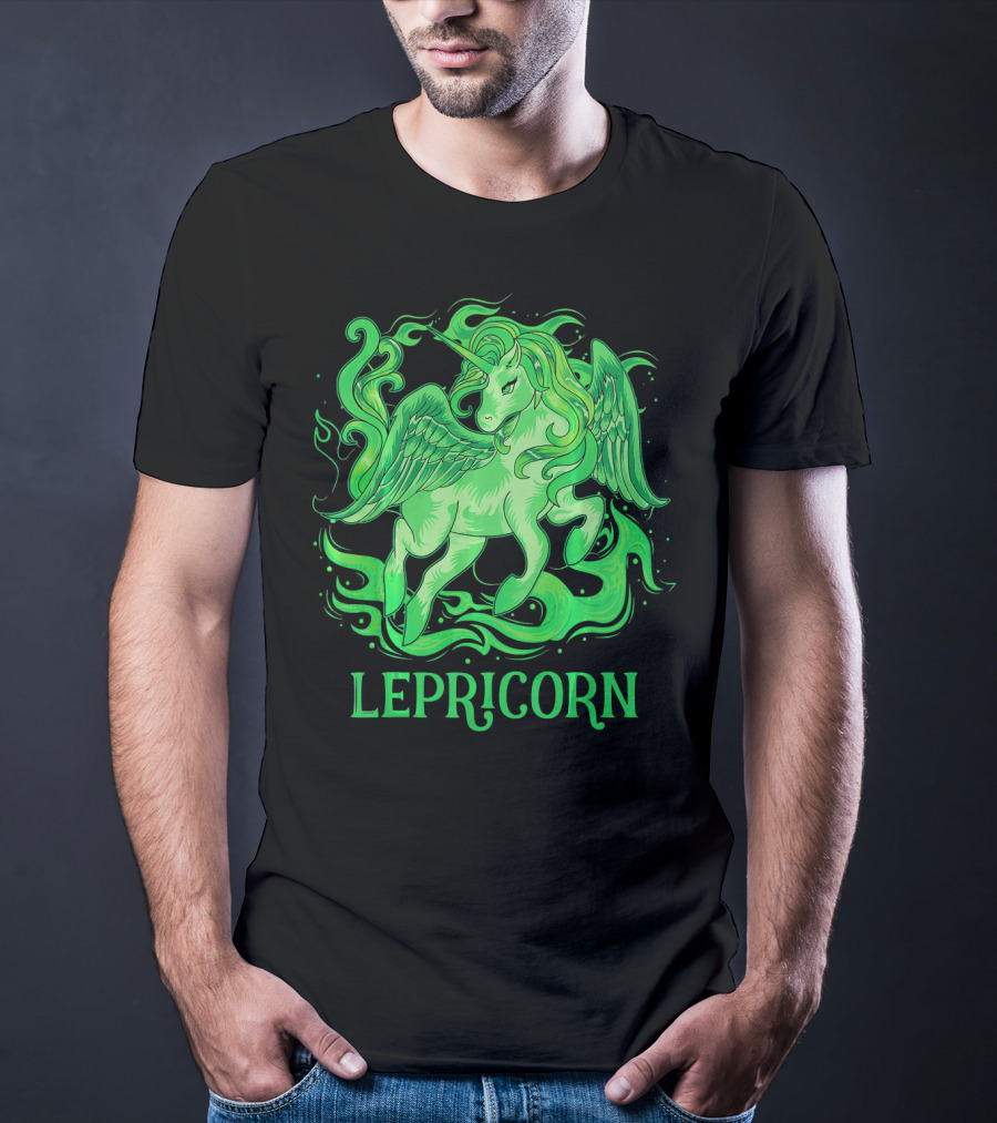 Lepricorn Green Unicorn With Wings T-Shirt