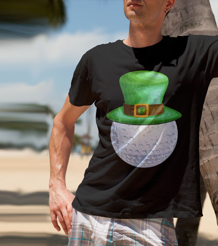 Leprechaun Hat On Golf Ball T-Shirt