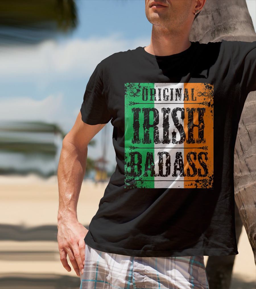 Original Irish BadAss Flag St Paddy Day T-Shirt