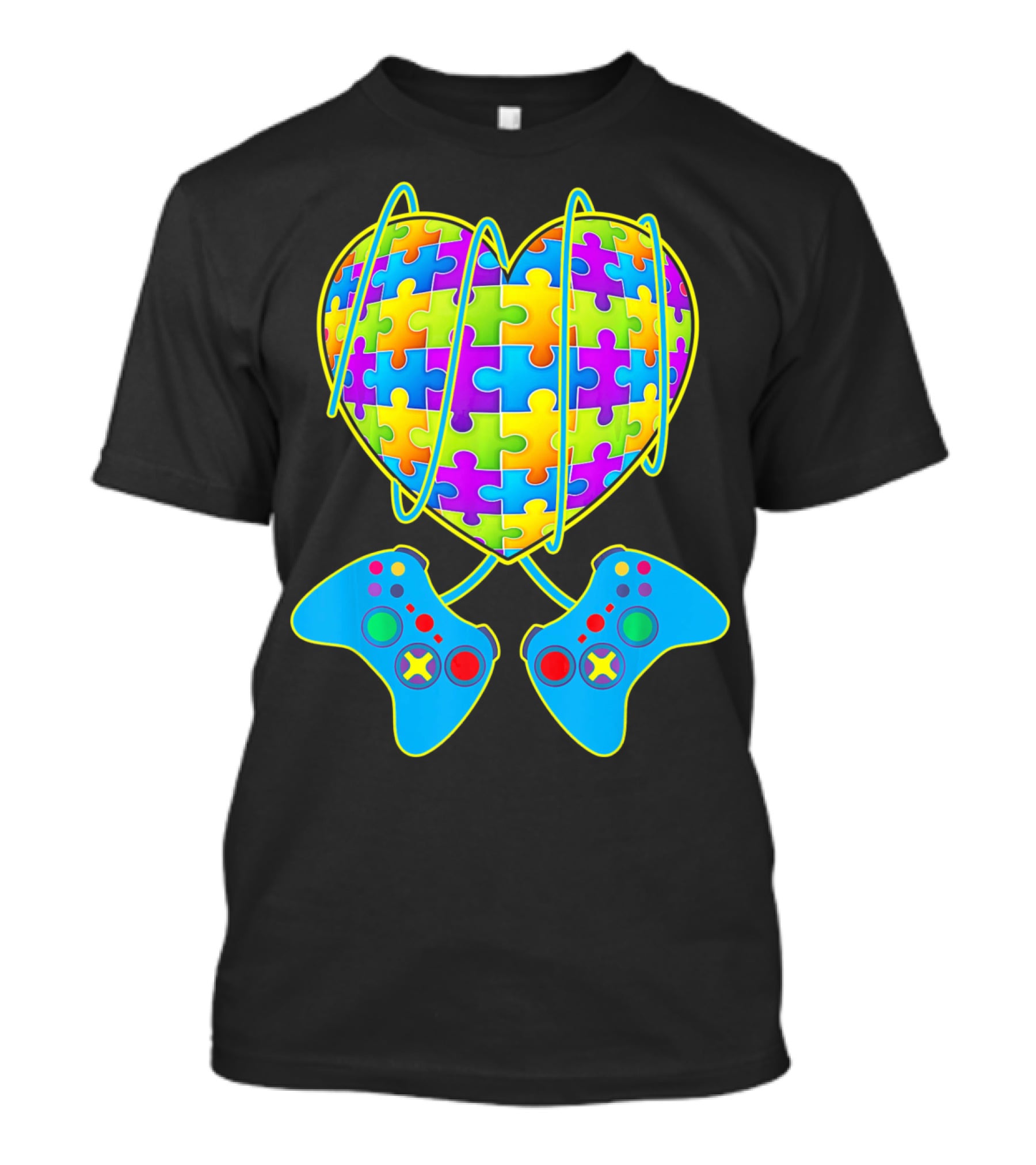 Heart Puzzle Gamer Controller Pattern St Patrick T-Shirt
