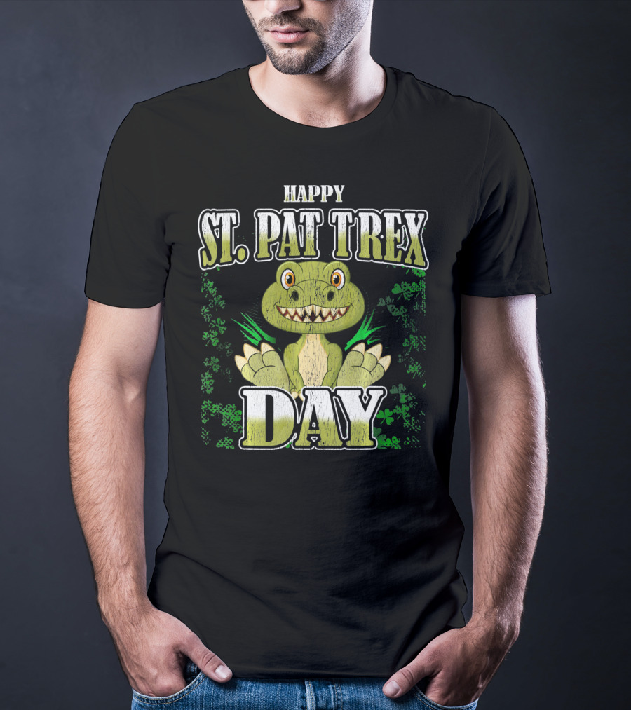 Happy St. Pat T Rex Day Funny St Patrick's Day T-Shirt