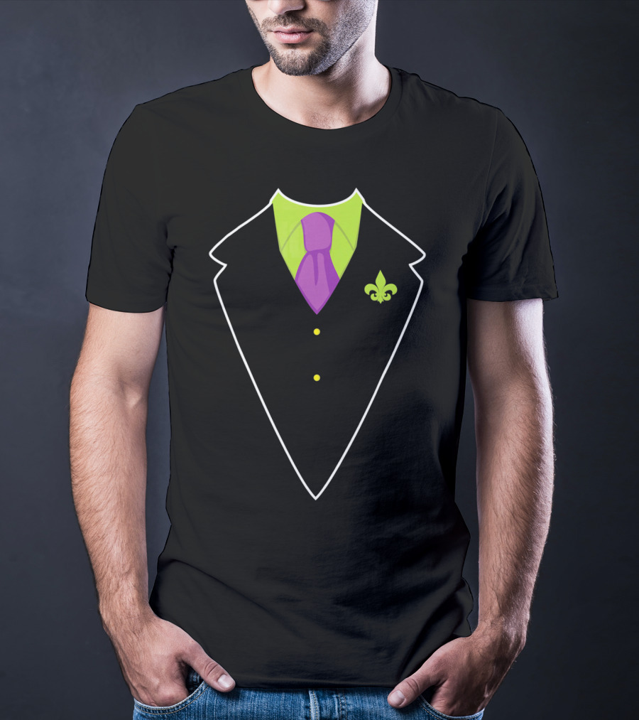 Mardi Gras Fat Tuesday Costume With Fleur-de-Lis Suit T-Shirt