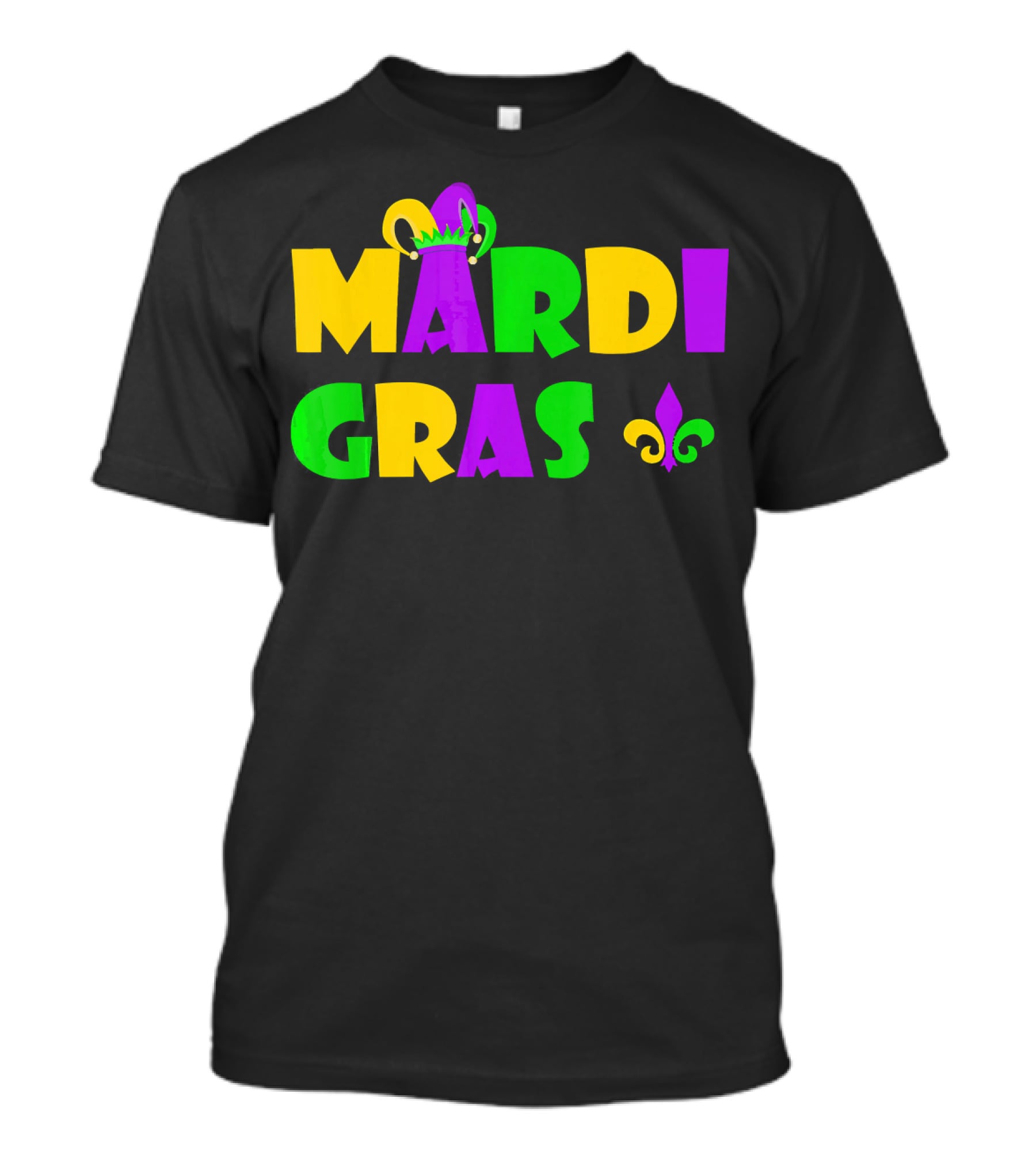 Mardi Gras Fun Party With Crown And Fleur-de-Lis T-Shirt