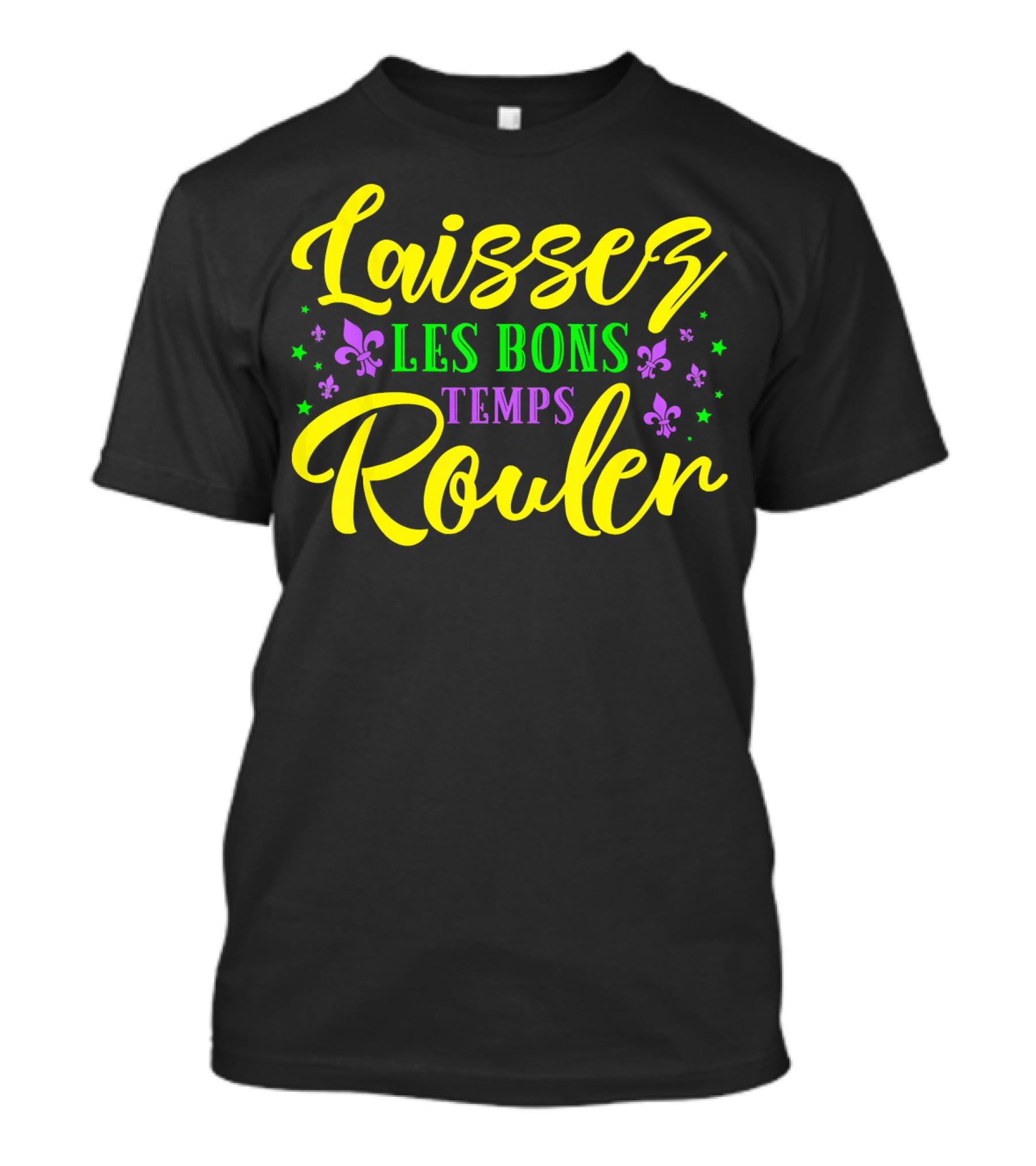 Laissez Les Bons Temps Rouler New Orleans Fleur De Lis Stars T-Shirt