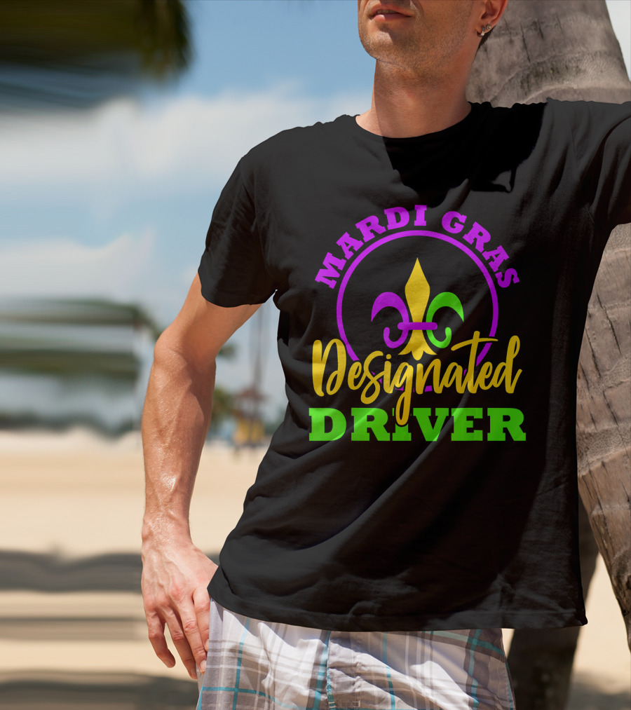 Mardi Gras Designated Driver Fleur-de-Lis T-Shirt