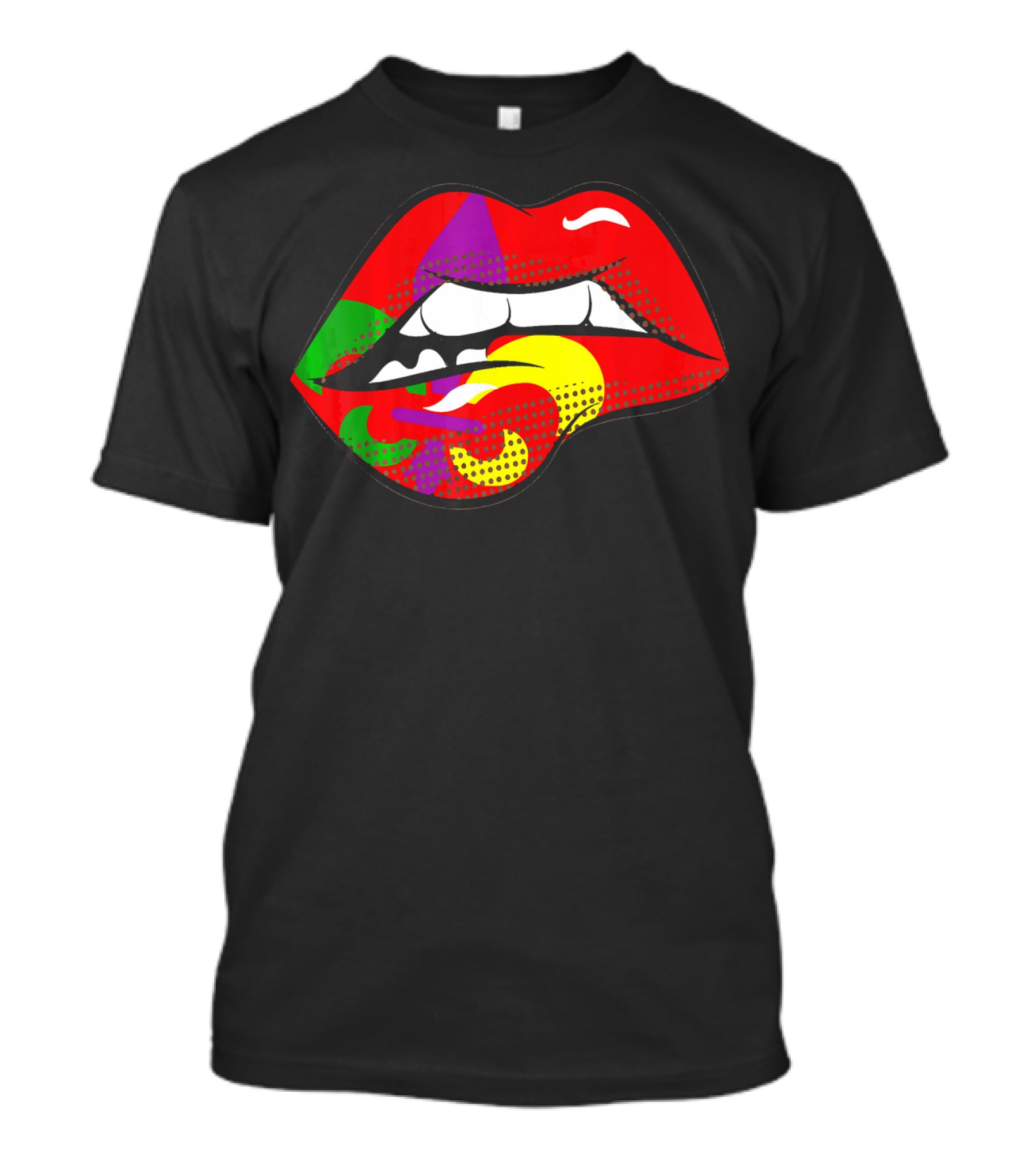 Mardi Gras Fleur De Lis Lips Party Pop T-Shirt